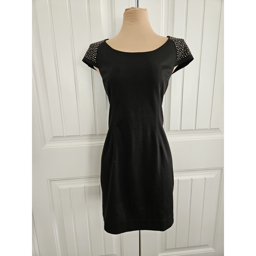 Allen B. By Allen Schwartz Black Sheath Dress With Black Rhinestones Size L